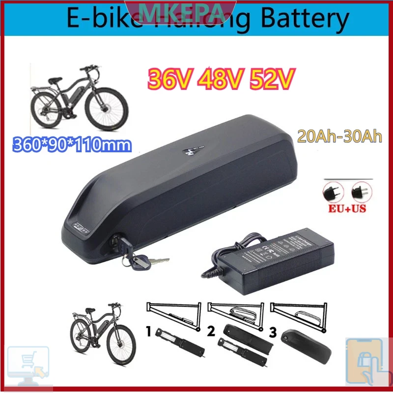 Ebike Battery 48V 20Ah Hailong - 🔋 36-48-52V Per Motore Elettrico Mountain