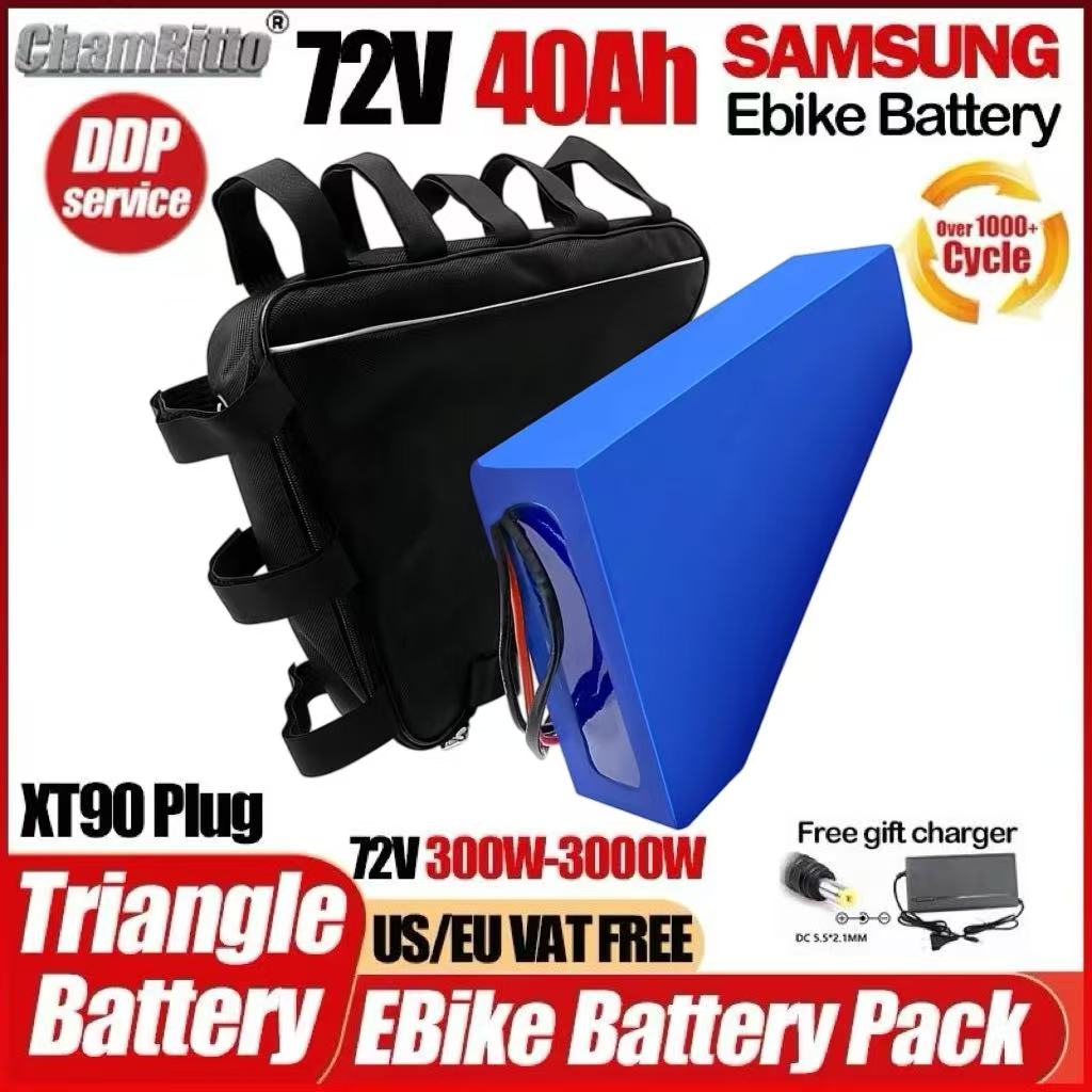 Electric Bicycle Battery 72V 30Ah - Batteria al litio triangolare per bici