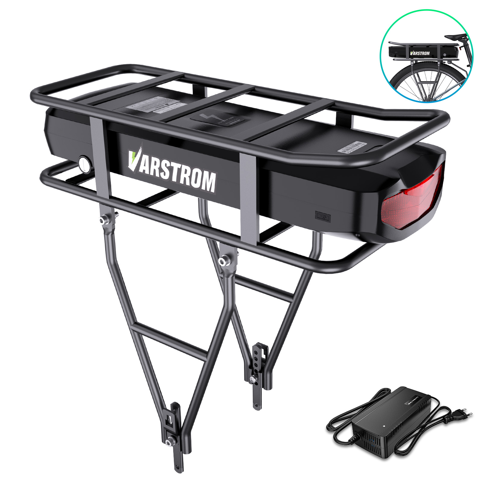 Ebike Battery 48V 20Ah Hailong - Batteria per portabiciclette elettrico 52V 48V