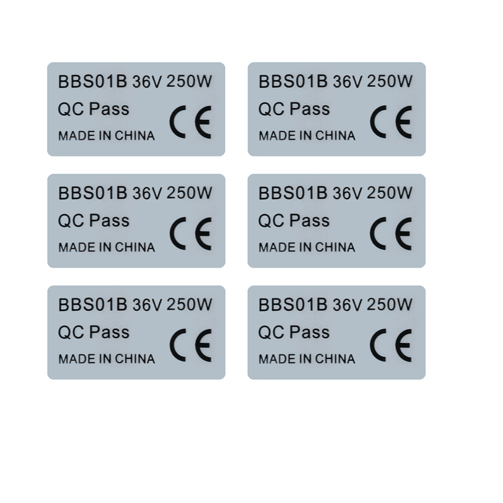 Bafang Bbs02B 48V 750W Mid Drive Kit - 6 adesivi per bicicletta elettrica 36V