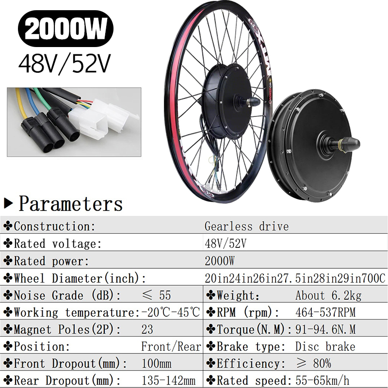 Nuovo Kit di Conversione Ebike - 72V 5000W Hub Motor Kit recensione e prezzo