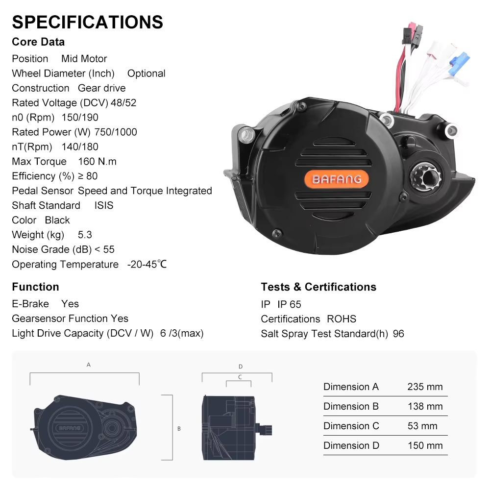 Bafang M620 G510 48V 52V 1000W - Mid Drive Motor Kit 52V 1000W recensione e prezzo