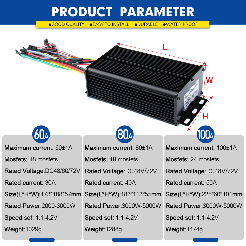 2000W-5000W 48V-72V E-Bike Con - Sine Wave Controller 48V 72V 80A recensione e prezzo