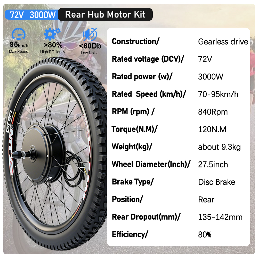 Kit di Conversione per Bicicle - Ebike Conversion Kit 72V 3000W recensione e prezzo